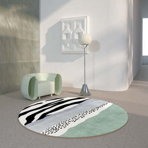 Modern Abstract Non-Shedding Area Round Rug Zabra -120cm