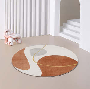 Modern Abstract Non-Shedding Area Round Rug Autumn-120cm