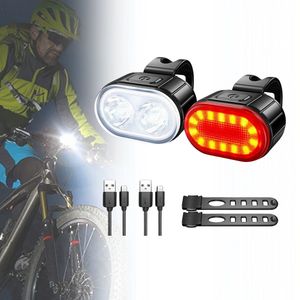 Rechargeable Bicycle Front and Taillight Bike Lights