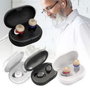 In-Ear Hearing Aids for Seniors with Charging Box