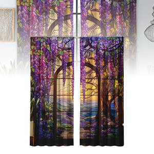 Home Living Home Decor Curtains Blinds: Wisteria Flower Printed Curtains