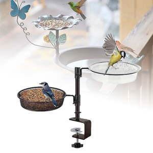 Diy Garden Pet Pet Supplies Fish Food Feeders: Two-in-One Balcony Bird Feeder