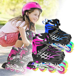 Kids Adjustable Inline Skates With Light Up Wheels