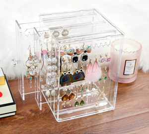 Acrylic Earring Display Storage Box - Holds 111 Pairs
