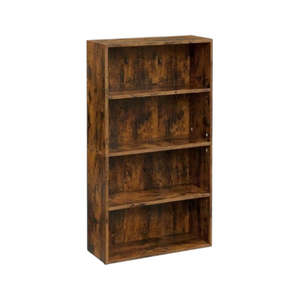 Storage Organisation: Rustic 4-Tier Bookshelf Storage Shelf