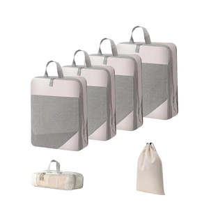 Storage Organisation: Compression Packing Cubes Travel Luggage Organizer Set- 6pcs