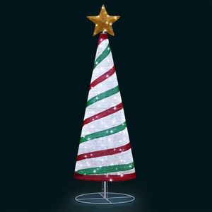 Ribbon Christmas Tree Light Decoration with Star Topper