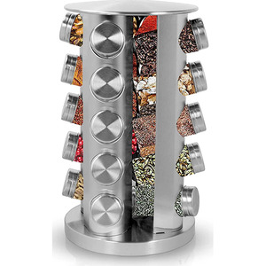 Revolving Countertop Spice Rack Includes 20 Spice Jars