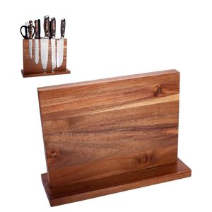 Home Living: Double Sided Wooden Magnetic Knife Block Holder