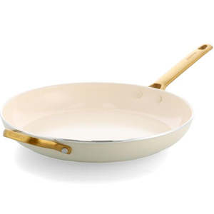 Home Living: Greenpan Padova Pfas Free Frypan 32Cm With Helper Handle Cream