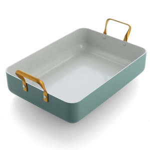 Home Living: Greenpan Padova Smokey Blue Pfas Free Roasting Pan