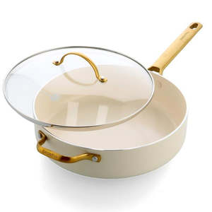 Home Living: Greenpan Padova Pfas Free Saute Pan 28Cm/3.6L Cream