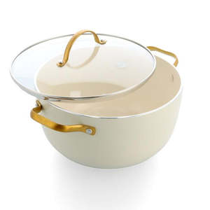 Home Living: Greenpan Padova Pfas Free Casserole 24Cm/4.71L Cream