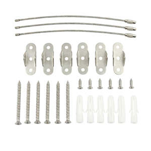 Metal Furniture Anchors Anti-Tip Kit Heavy Duty Steel Wire Straps- 3 Pack