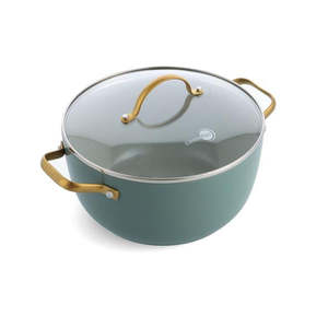 Home Living Kitchen Cookware: Greenpan Padova Smokey Blue Pfas Free Covered Casserole 24Cm/4.7L