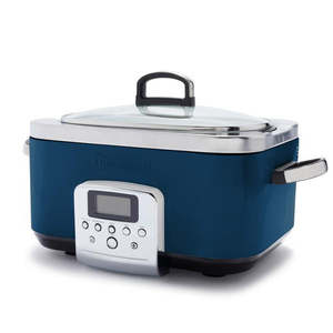 Home Living Kitchen Cookware: Greenpan Slow Cooker 6L Pfas Free - Oxford Blue