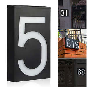 Led Outdoor Solar House Number Light Sign 2