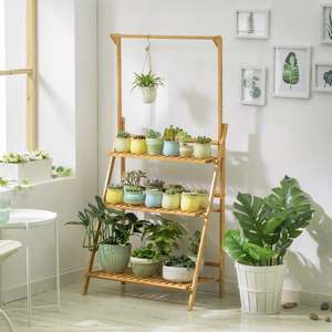 3-Layer Wood Plant Shelves