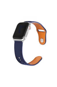 Blue Top Grain Leather Band for Apple Watch - 38/40/41mm Compatible