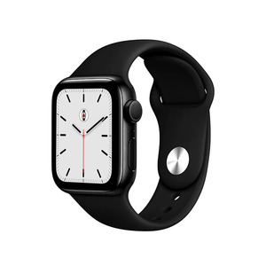 Sports Outdoors: Premium Silicone Sports Band for Apple Watch 38/40/41mm - Black, L, Series 1-7 Compatible