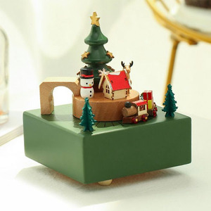 Toys Games: Musical Box With Moving Train Xmas Tree