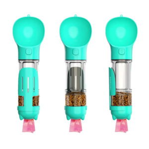 Pets: Portable Dog Travel Water Dispenser With Food Container 300 Ml