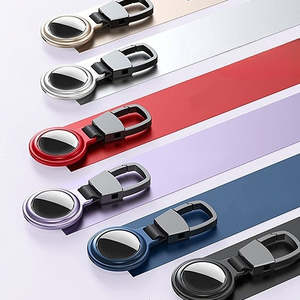 Magnetic Metal Air Tag Protective Case Keychain Red