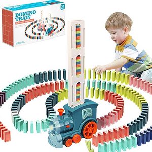 Toys Games: Automatic Domino Blocks Train Toy