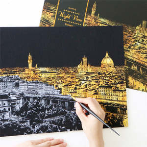 Creative Diy Scratch Bright View Drawing New York