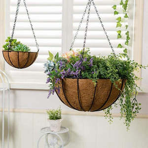 Garden: Metal Hanging Planter Basket With Coco Liner 2 Pack