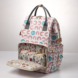 Kids Baby: Multi Function Nappy Bags Backpack Pink Polar Bear