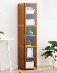 Stationary Office: 5 Tier Bamboo Free Standing Multifunctional Cabinet Rack