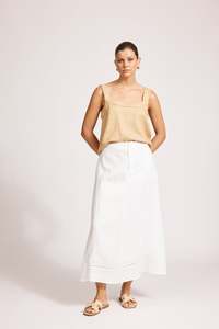 Bottoms: eb&ive Miramar Maxi Skirt - White