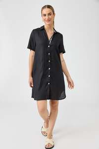 Studio Short Shirt Dress - Black