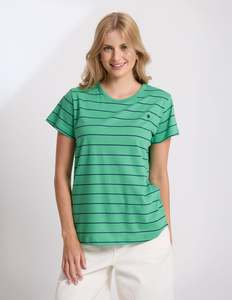 Sale Rac: Stella + Gemma Classic Tee Stripe - Green & Navy