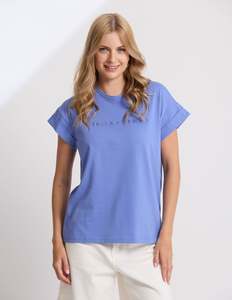 Sale Rac: Stella + Gemma Cuff Tee - Cornflour