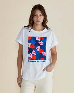 Sale Rac: Betty Basics Hailey Short Sleeve Tee - Campo De' Fiori print