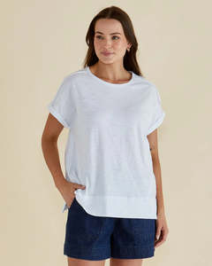 Sale Rac: Betty Basics Shirley Short Sleeve Tee - White