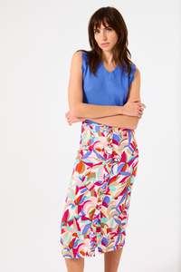 Skirts: Garcia Sloan Midi Skirt - Dazzling Blue