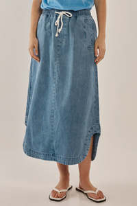 Betty Basics Brunch Denim Skirt - Oasis Blue