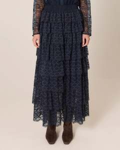 Skirts: Fate + Becker Domino Maxi Skirt - Navy