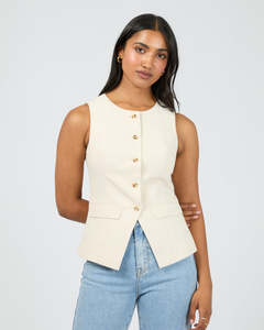 Kimonos: All About Eve Mavis Vest - Natural
