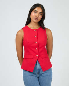 Kimonos: All About Eve Mavis Vest - Red