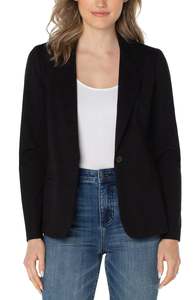 Jackets: Liverpool Fitted Blazer - Black Velvet