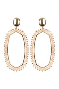 Jewellery: Haven Baja Oval Earring - Bisque