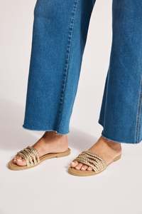 eb&ive Miramar Plaited Sandal - Gold