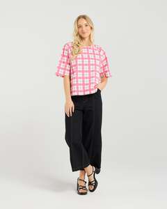 Et Alia: et alia Mila Top - Pink Gridlock
