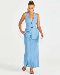 Sass: Sass Seville Maxi Skirt - Chambray