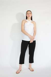 Jaclyn M Grove Twist Front Top - White