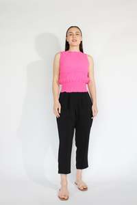 Jaclyn M: Jaclyn M Clover Crinkle Top - Fuchsia